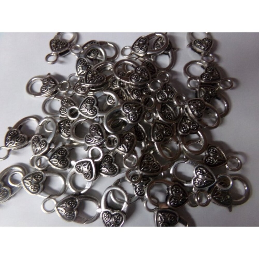 Antique Silver Large Heart Clasps Lot